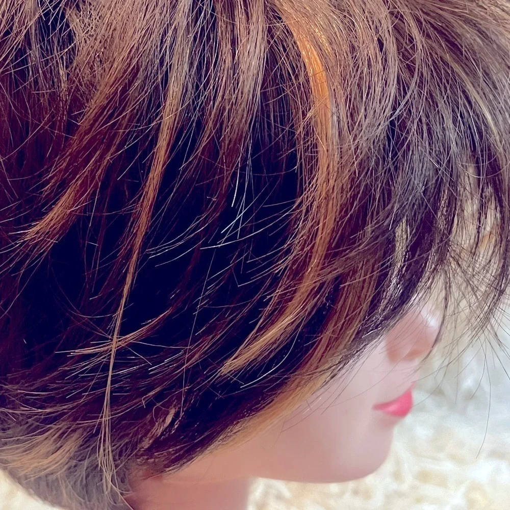 NEW Allbell Short Brown Pixie Cut Hair with Bangs